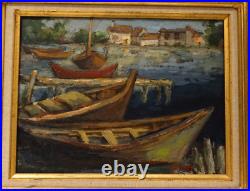 Huile sur toile au couteau signée Robert Signès, peintre gardois du XXème