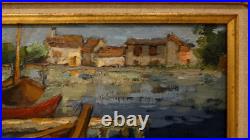 Huile sur toile au couteau signée Robert Signès, peintre gardois du XXème