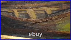 Huile sur toile au couteau signée Robert Signès, peintre gardois du XXème