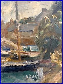 Huile sur toile d' André Planson (1898-1981) titré Le Conquet 1923