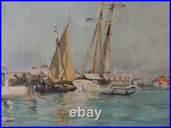 Huile sur toile de Raymond Allègre (1857-1933) Venise La Pointe De La Douane