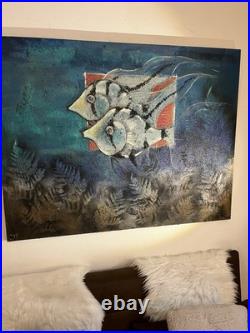 Huile sur toile de grande dimension