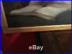 Huile sur toile de la fin du XIXe Nu féminin Cadre en bois doré