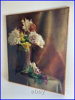 Huile sur toile début XXe, Sublime bouquet de fleurs signé signé K. ITIER