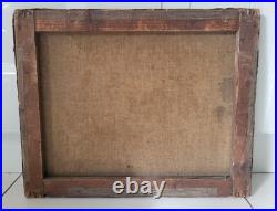 Huile sur toile fin 19eme nature morte bouquet de fleurs par Machu 33 41 cm