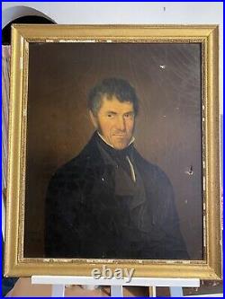 Huile sur toile grand Portrait Homme Début XIXe signé 1840