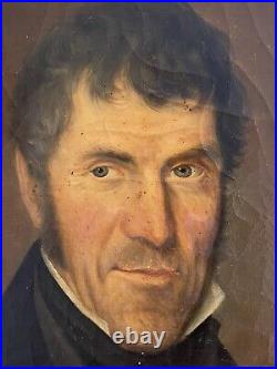 Huile sur toile grand Portrait Homme Début XIXe signé 1840