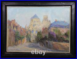 Huile sur toile impressionniste signée et indication à droite Paysage France