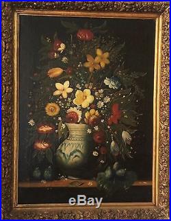 Huile sur toile le bouquet XIXème siècle école Flamande Oil painting