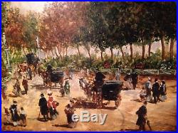 Huile sur toile les boulevards de paris scène animée ancienne impressionniste