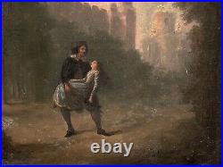 Huile sur toile par G. Vermot XIXe 1830 Bataille Renaissance A4360