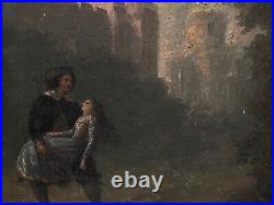 Huile sur toile par G. Vermot XIXe 1830 Bataille Renaissance A4360
