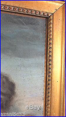 Huile sur toile peinture tableau putti chérubins fin 18eme début 19eme