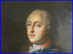 Huile sur toile portrait de Louis XV école du XVIII è siècle