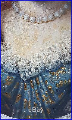 Huile sur toile portrait présumé Marie Thérèse d'Autriche époque XVII, 17ème