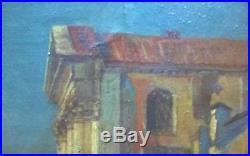 Huile sur toile scène de port Lapostolet