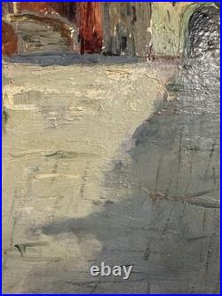 Huile sur toile signée École Italienne XIXe XXe vue de Venise 50x70 cm