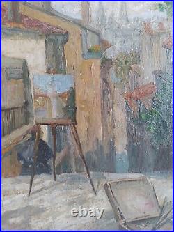Huile sur toile, signée Nicolas Sorokine(1892-1950), la montée du change, Lyon 5