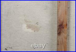 Huile sur toile signée représentant un paysage Lac de montagne France Barbizon