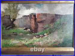 Huile sur toile, vue du Bugey, de Charles Montlevault(1835-1897)