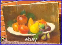 JEAN DIFFRE. Nature morte au Fruits Peinture huile sur toile signé. XlXeme JEAN DIFFRE. Nature morte au Fruits Peinture huile sur toile signé. XlXeme