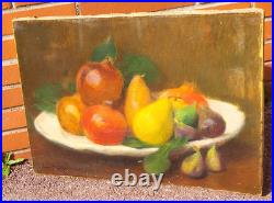 JEAN DIFFRE. Nature morte au Fruits Peinture huile sur toile signé. XlXeme JEAN DIFFRE. Nature morte au Fruits Peinture huile sur toile signé. XlXeme
