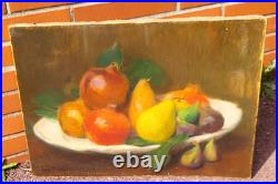 JEAN DIFFRE. Nature morte au Fruits Peinture huile sur toile signé. XlXeme JEAN DIFFRE. Nature morte au Fruits Peinture huile sur toile signé. XlXeme