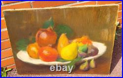 JEAN DIFFRE. Nature morte au Fruits Peinture huile sur toile signé. XlXeme JEAN DIFFRE. Nature morte au Fruits Peinture huile sur toile signé. XlXeme