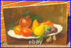 JEAN DIFFRE. Nature morte au Fruits Peinture huile sur toile signé. XlXeme JEAN DIFFRE. Nature morte au Fruits Peinture huile sur toile signé. XlXeme