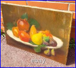 JEAN DIFFRE. Nature morte au Fruits Peinture huile sur toile signé. XlXeme JEAN DIFFRE. Nature morte au Fruits Peinture huile sur toile signé. XlXeme