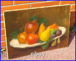 JEAN DIFFRE. Nature morte au Fruits Peinture huile sur toile signé. XlXeme JEAN DIFFRE. Nature morte au Fruits Peinture huile sur toile signé. XlXeme