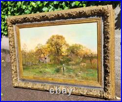 JEAN MICHEL GUSTAVE ANGLADE. Paysage Naturel. Peinture huile sur toile signée JEAN MICHEL GUSTAVE ANGLADE. Paysage Naturel. Peinture huile sur toile signée