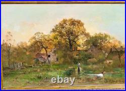 JEAN MICHEL GUSTAVE ANGLADE. Paysage Naturel. Peinture huile sur toile signée JEAN MICHEL GUSTAVE ANGLADE. Paysage Naturel. Peinture huile sur toile signée