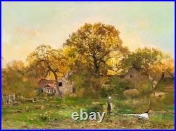 JEAN MICHEL GUSTAVE ANGLADE. Paysage Naturel. Peinture huile sur toile signée JEAN MICHEL GUSTAVE ANGLADE. Paysage Naturel. Peinture huile sur toile signée
