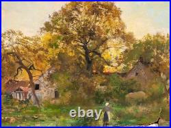JEAN MICHEL GUSTAVE ANGLADE. Paysage Naturel. Peinture huile sur toile signée JEAN MICHEL GUSTAVE ANGLADE. Paysage Naturel. Peinture huile sur toile signée