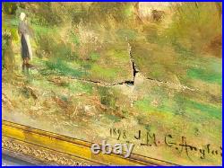 JEAN MICHEL GUSTAVE ANGLADE. Paysage Naturel. Peinture huile sur toile signée JEAN MICHEL GUSTAVE ANGLADE. Paysage Naturel. Peinture huile sur toile signée