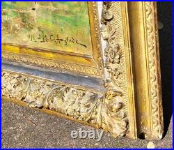 JEAN MICHEL GUSTAVE ANGLADE. Paysage Naturel. Peinture huile sur toile signée JEAN MICHEL GUSTAVE ANGLADE. Paysage Naturel. Peinture huile sur toile signée