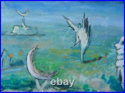 Jacques Le Noane (1928-2016) Composition Surrealiste Huile Sur Toile 1991 (14)