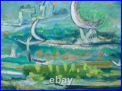 Jacques Le Noane (1928-2016) Composition Surrealiste Huile Sur Toile 1991 (14)