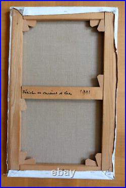 Jacques Le Noane (1928-2016) Composition Surrealiste Huile Sur Toile 1991 (14)