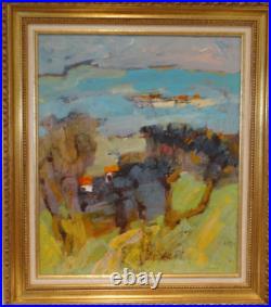 Jacques SAUZE (1925-2013), paysage beaujolais huile sur toile signée et encadrée