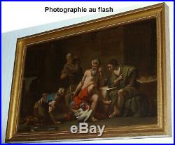Jean-Bernard Restout Philémon Baucis Zeus Hermès peinture huile toile XVIIIe 18e