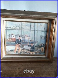 Jean Le Meur Marine Huile Sur Toile Peinture Tableau Paimpol Bretagne
