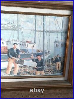 Jean Le Meur Marine Huile Sur Toile Peinture Tableau Paimpol Bretagne