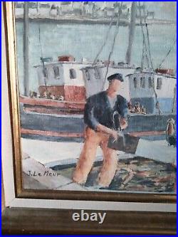 Jean Le Meur Marine Huile Sur Toile Peinture Tableau Paimpol Bretagne