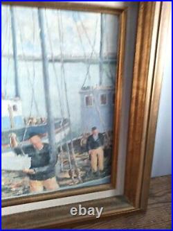 Jean Le Meur Marine Huile Sur Toile Peinture Tableau Paimpol Bretagne