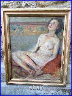 Jean Pierre Carré 1872-1947 & Nu Féminin & Huile sur Toile & Peintre Bordelais