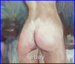 Jeune Femme Nue -huile/ toile 50x65-signée Alan-Oil painting nude woman