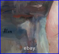 Jeune Femme Nue -huile/ toile 50x65-signée Alan-Oil painting nude woman
