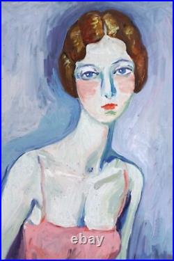 Jeune femme huile sur toile